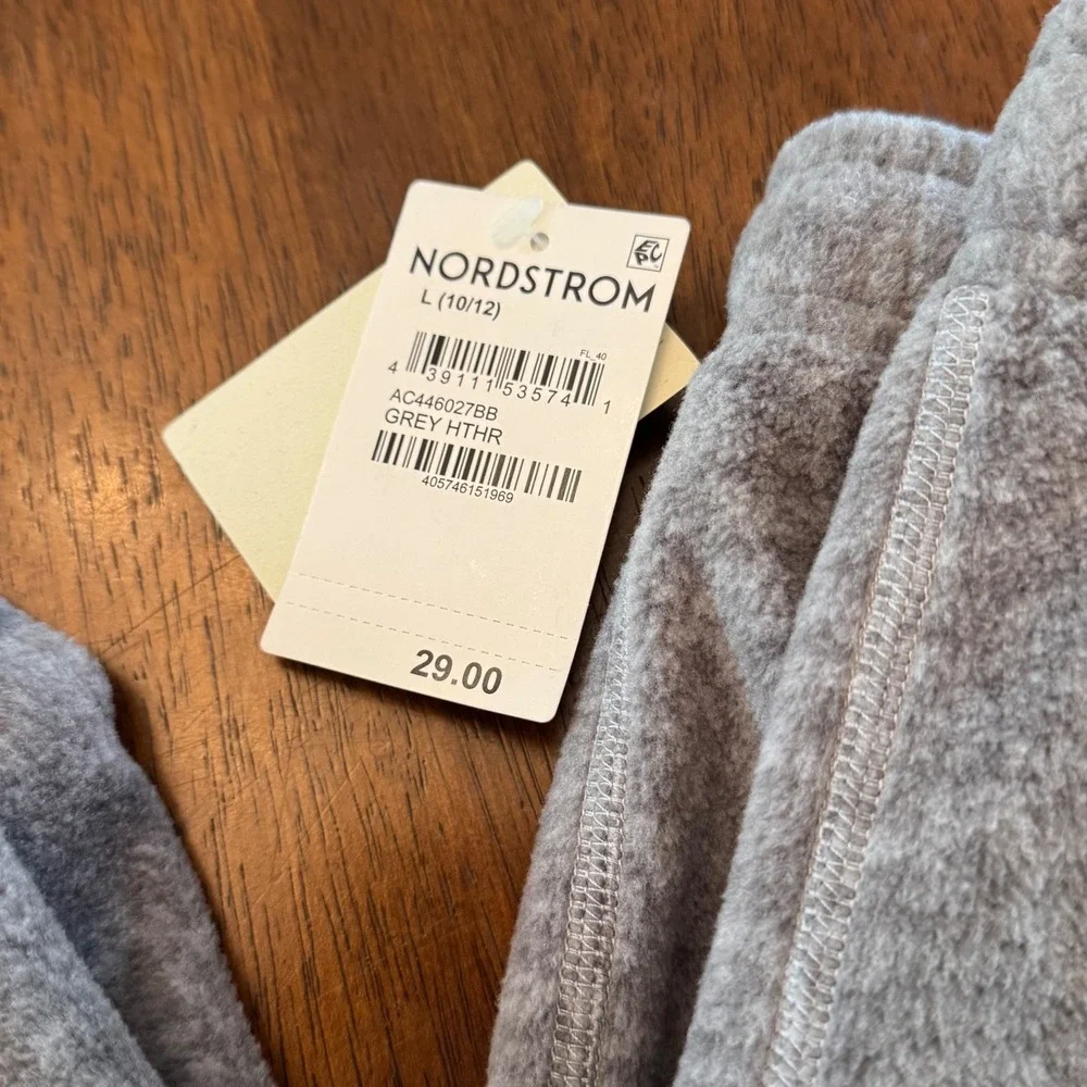 Tucker + Tate Kids Grey Heather Fleece Jogger Pajama Pants L 10/12 NEW Nordstrom
